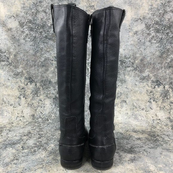 MADEWELL Women's 7.5 The Archive Black Pebbled Leather Knee High Riding Boots - Picture 4 of 16